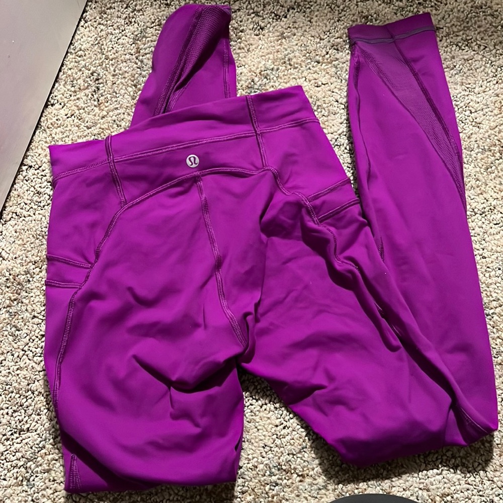 Purple Lululemon leggings unique design